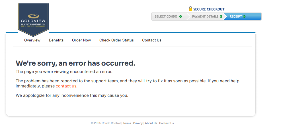 Certificate Error Message